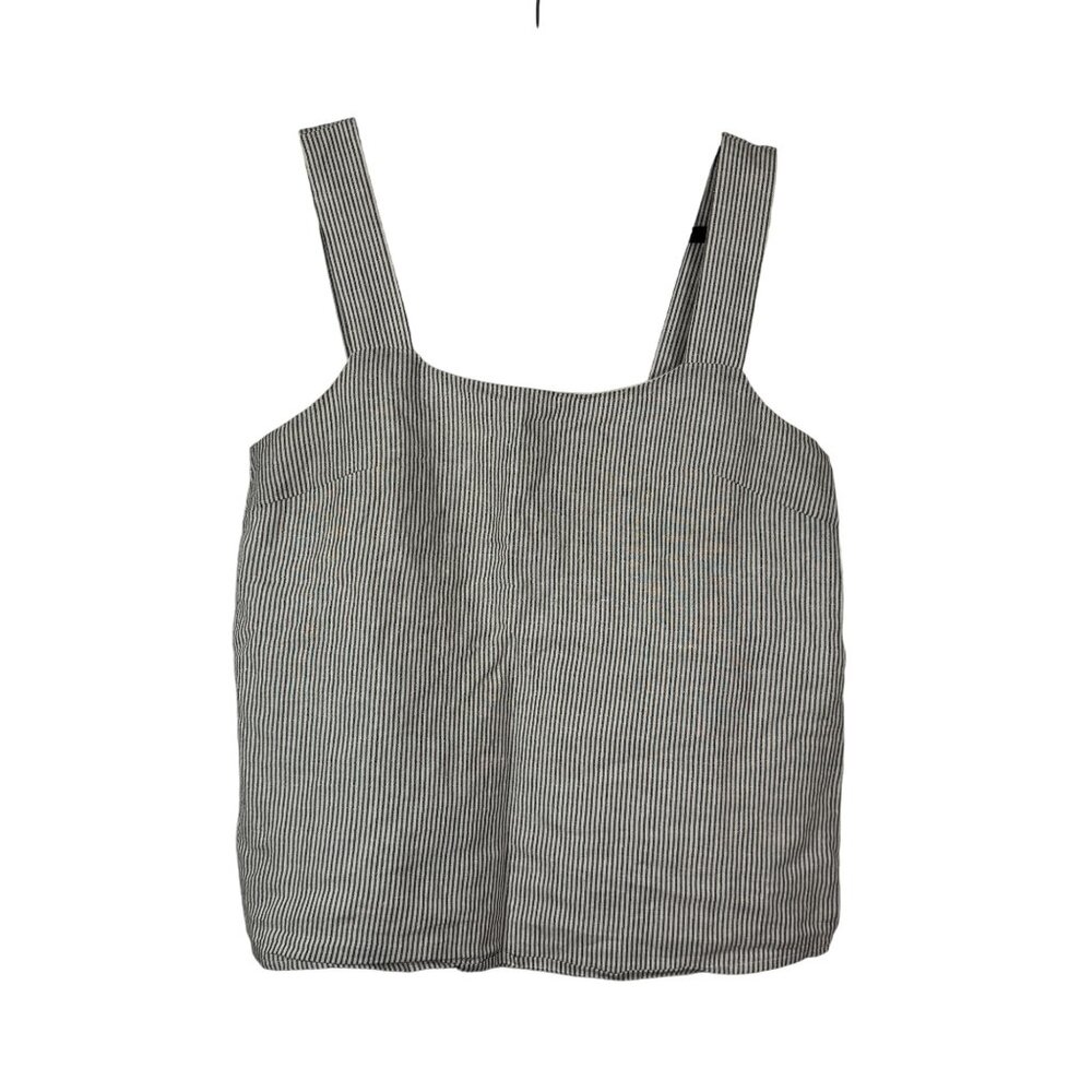J.Crew Striped Side Zip Square Neck Sleeveless Tank Top Size Small Minimalist